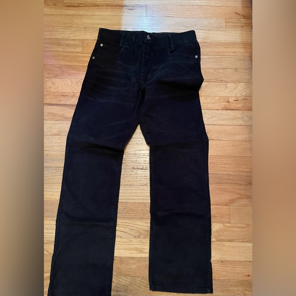 NEW Gap kids boys black corduroy pants size 16 husky- adj. waist